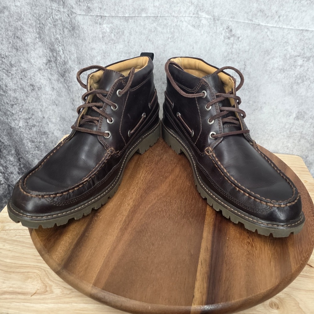 Sperry Top Sider Gold Cup Authentic Chukka Boots Men 10.5 Brown Leather Lug Sole - Picture 4 of 13